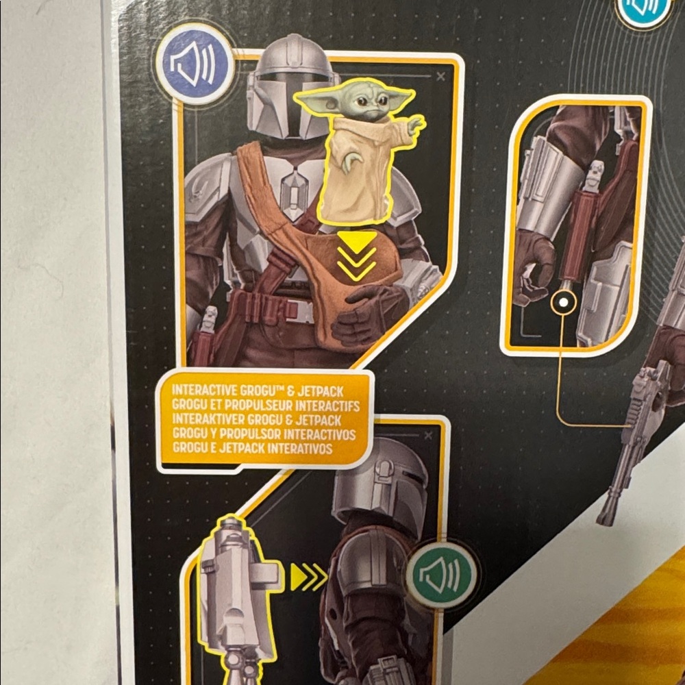 NEW Star Wars The Mandalorian & Grogu Talking Galactic Action Figure Jet Pack - Picture 5 of 6